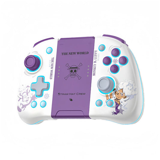One Piece Monkey D. Luffy Nika Gear 5 Switch Wireless Pro Controller, Mechanical Keys, ALPS Joystick, RGB Lighting, Macro Programming, Six‑Axis Somatosensory, NFC Amiibo Support Gamepad for Switch OLED