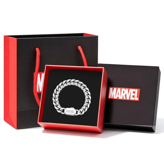 Marvel Spider‑Man Engraved Cuban Link Bracelet 304 Stainless Steel Spider Web Pattern Wrist Jewelry Gift For Men