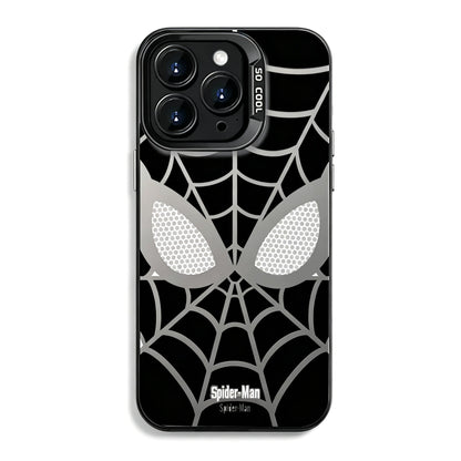 Marvel Spider‑Man Creative iPhone Phone Case, Glossy Smooth Fingerprint‑Resistant Cover with Camera Bezel Protection, Comfortable Grip Precise Fit Phone Shell, Black & White 2 Colors Available