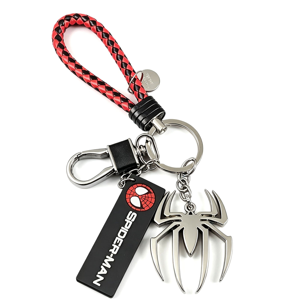 Marvel Spider‑Man Captain America Iron Man Metal Keychain Woven Strap Car Key Ring Cosplay Super Hero Pendant Accessories For Fans Collection Gift