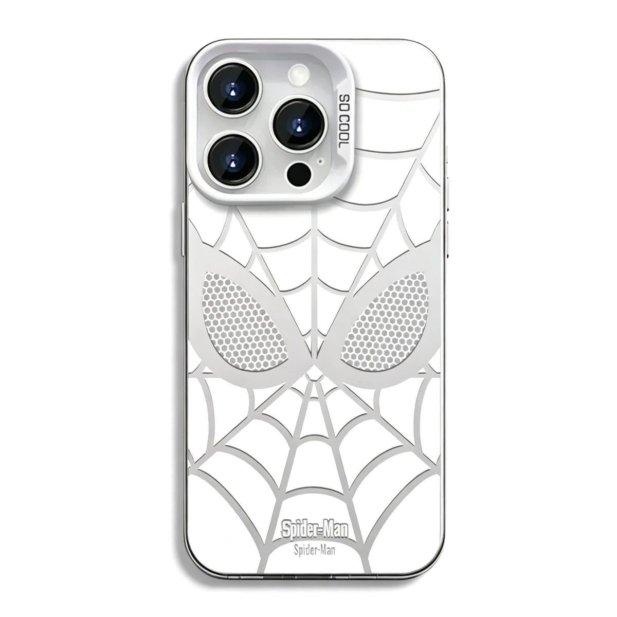 Marvel Spider‑Man Creative iPhone Phone Case, Glossy Smooth Fingerprint‑Resistant Cover with Camera Bezel Protection, Comfortable Grip Precise Fit Phone Shell, Black & White 2 Colors Available