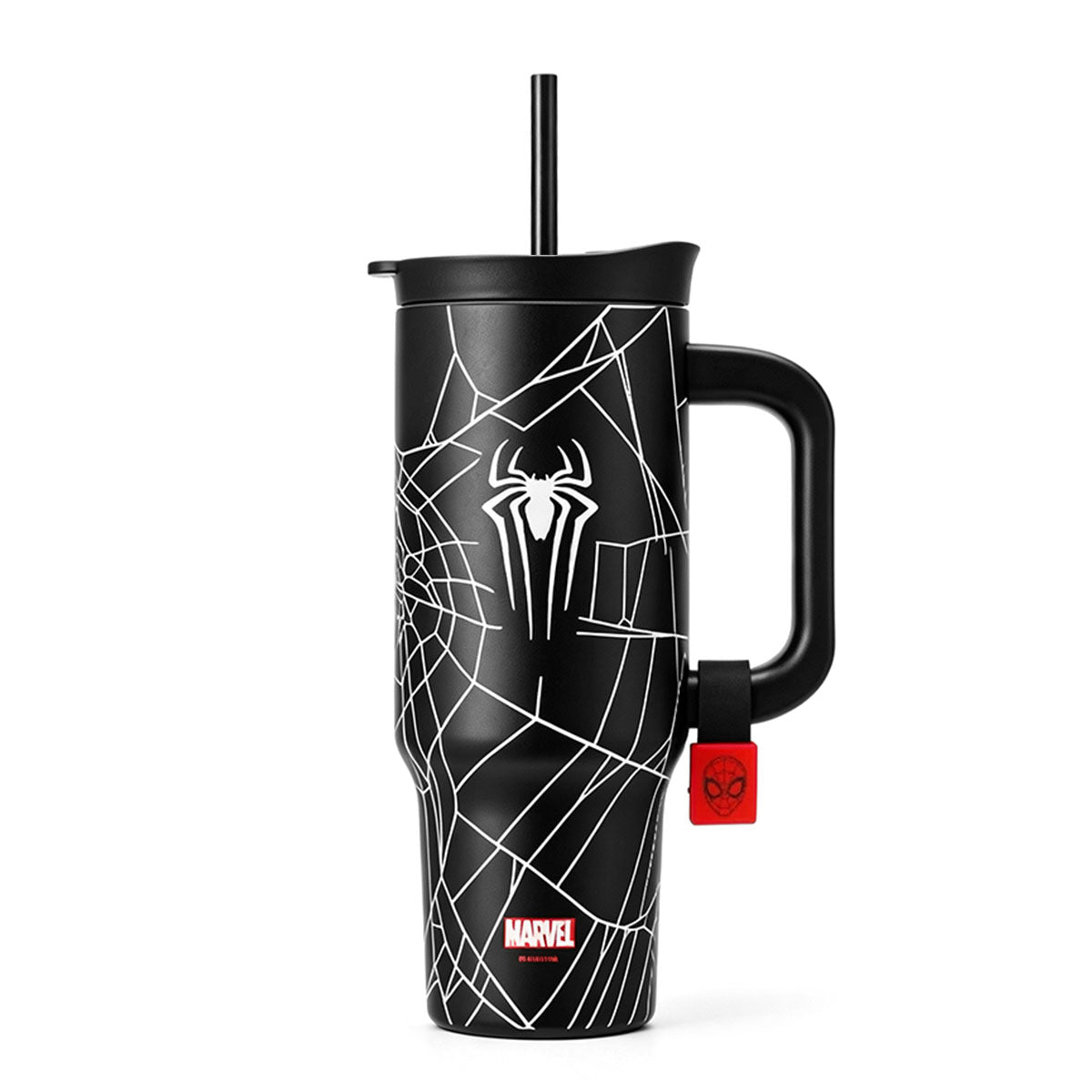 Marvel Spider-Man Venom 32oz 950ml 304 Stainless Steel Tumbler With Handle And Straw Leak Proof Lid Ergonomic Grip Food Grade Travel Ice Mug Water Cup 2 Color Options For Anime Fans