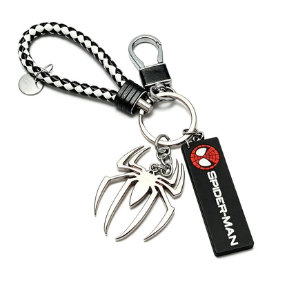 Marvel Spider‑Man Captain America Iron Man Metal Keychain Woven Strap Car Key Ring Cosplay Super Hero Pendant Accessories For Fans Collection Gift