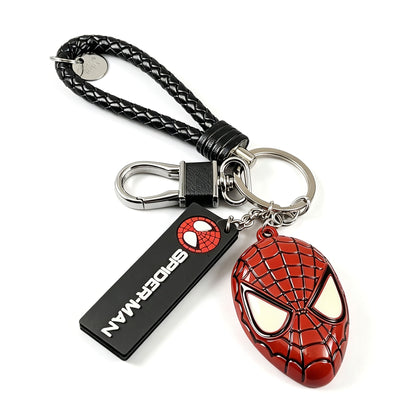 Marvel Spider‑Man Captain America Iron Man Metal Keychain Woven Strap Car Key Ring Cosplay Super Hero Pendant Accessories For Fans Collection Gift