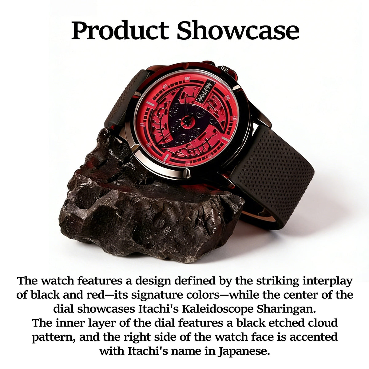 Naruto Itachi Rotating Quartz Watch, Six Paths Sage Mode Sharingan Anime Wrist Watch