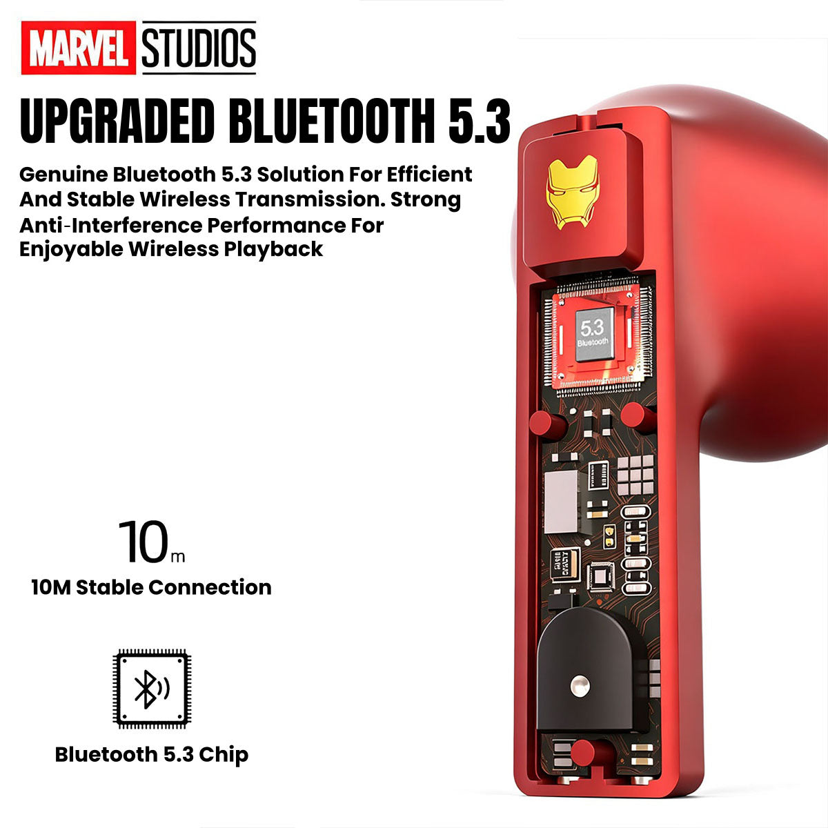 Marvel Avengers Iron Man Captain America Black Panther Multi‑Variant TWS Wireless Bluetooth 5.3 Earbuds, Flip‑Open Lighter‑Style Zinc‑Alloy Gaming Earphones, HIFI Stereo Low Latency Type‑C Charging Collectible Gift For Marvel Fans