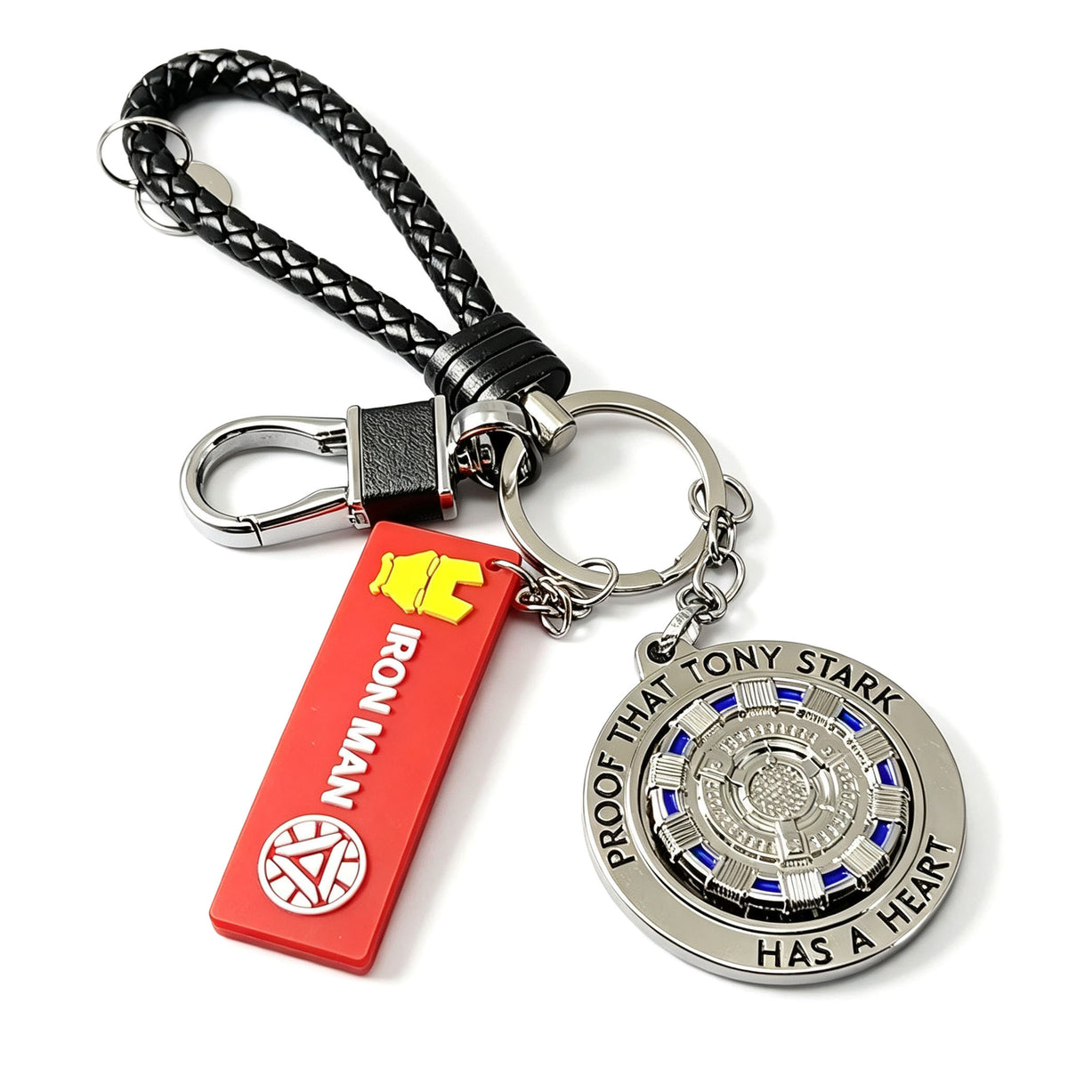 Marvel Spider‑Man Captain America Iron Man Metal Keychain Woven Strap Car Key Ring Cosplay Super Hero Pendant Accessories For Fans Collection Gift