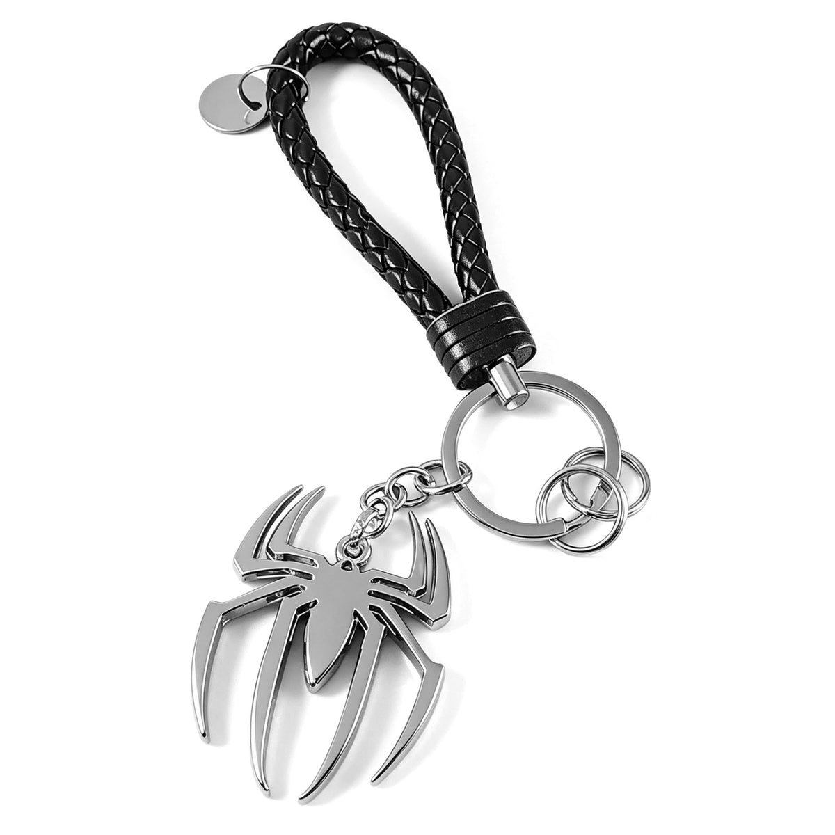 Marvel Spider‑Man Captain America Iron Man Metal Keychain Woven Strap Car Key Ring Cosplay Super Hero Pendant Accessories For Fans Collection Gift