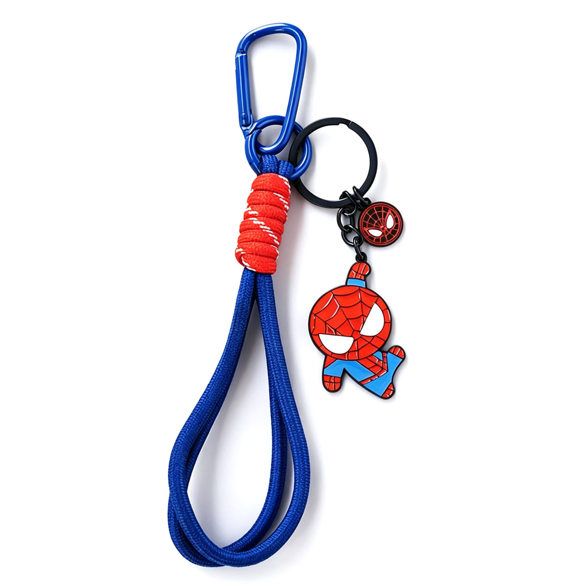 Marvel Spider‑Man Captain America Iron Man Metal Keychain Woven Strap Car Key Ring Cosplay Super Hero Pendant Accessories For Fans Collection Gift