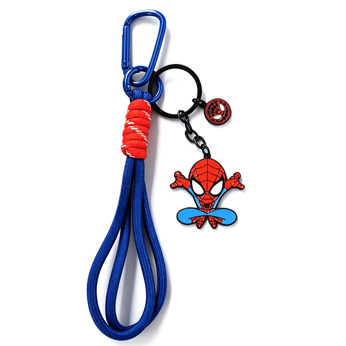 Marvel Spider‑Man Captain America Iron Man Metal Keychain Woven Strap Car Key Ring Cosplay Super Hero Pendant Accessories For Fans Collection Gift