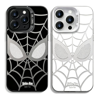 Marvel Spider‑Man Creative iPhone Phone Case, Glossy Smooth Fingerprint‑Resistant Cover with Camera Bezel Protection, Comfortable Grip Precise Fit Phone Shell, Black & White 2 Colors Available