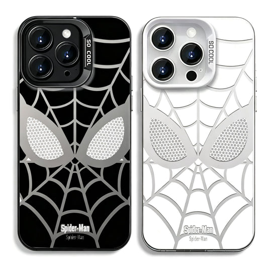 Marvel Spider‑Man Creative iPhone Phone Case, Glossy Smooth Fingerprint‑Resistant Cover with Camera Bezel Protection, Comfortable Grip Precise Fit Phone Shell, Black & White 2 Colors Available