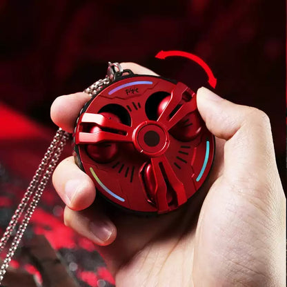 Naruto Uchiha Sasuke Sharingan TWS Gaming Earbuds Bluetooth 6.0 2.4G Direct Connect Low Latency Rotating Metal Spinner Charging Case Necklace Lanyard HiFi Stereo Touch Control LED Light Type-C In-Ear Headphones Anime Gift