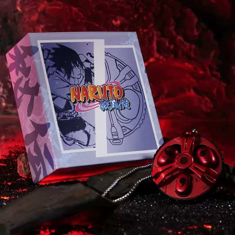 Naruto Uchiha Sasuke Sharingan TWS Gaming Earbuds Bluetooth 6.0 2.4G Direct Connect Low Latency Rotating Metal Spinner Charging Case Necklace Lanyard HiFi Stereo Touch Control LED Light Type-C In-Ear Headphones Anime Gift