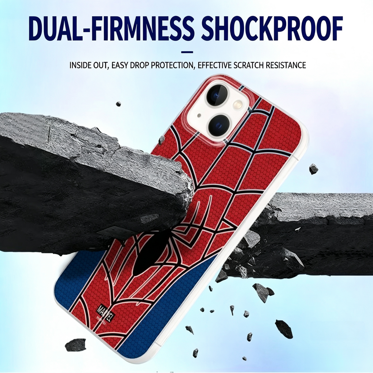 MARVEL Spider-Man Holographic Laser iPhone Case, Raised Lens Protection Shockproof Soft Hard Hybrid Protective Phone Cover
