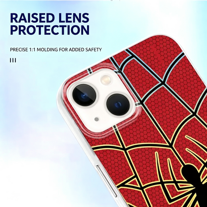 MARVEL Spider-Man Holographic Laser iPhone Case, Raised Lens Protection Shockproof Soft Hard Hybrid Protective Phone Cover