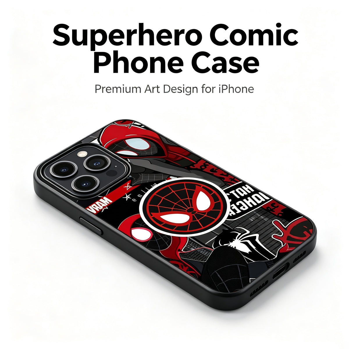 Marvel Spider‑Man Miles Morales Phone Case, Shockproof Soft TPU Bumper Cover, HD Comic Print Scratch Resistant Slim Protective Case For iPhone Series Anime Fan Gift