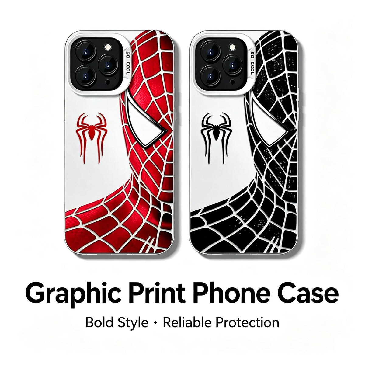 Spider‑Man Classic Suit Graphic iPhone Phone Case, Anti‑Drop Full‑Body Protective Cover, Precise Cutout Lens Raised Protection Phone Shell, Red & Black 2 Styles Available