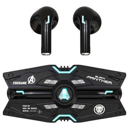 Marvel Avengers Iron Man Black Panther Captain America All‑Styles Slide Case Wireless Earbuds, Mecha Starship Shape TWS Bluetooth 5.0 Headphones, 16H Total Playtime Ergonomic Comfort Fit For Gaming Daily Entertainment