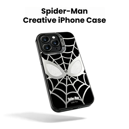 Marvel Spider‑Man Creative iPhone Phone Case, Glossy Smooth Fingerprint‑Resistant Cover with Camera Bezel Protection, Comfortable Grip Precise Fit Phone Shell, Black & White 2 Colors Available