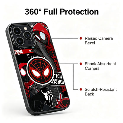 Marvel Spider‑Man Miles Morales Phone Case, Shockproof Soft TPU Bumper Cover, HD Comic Print Scratch Resistant Slim Protective Case For iPhone Series Anime Fan Gift