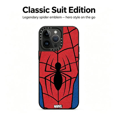 Marvel Spider‑Man Classic Mask & Suit Pattern iPhone Phone Case, Anti‑Drop Shockproof Protective Phone Cover, Raised Camera Bezel Precise Cutout Phone Shell, 2 Styles Available