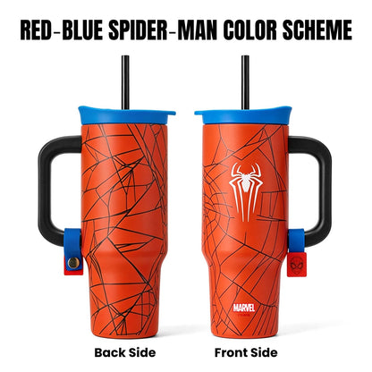 Marvel Spider-Man Venom 32oz 950ml 304 Stainless Steel Tumbler With Handle And Straw Leak Proof Lid Ergonomic Grip Food Grade Travel Ice Mug Water Cup 2 Color Options For Anime Fans