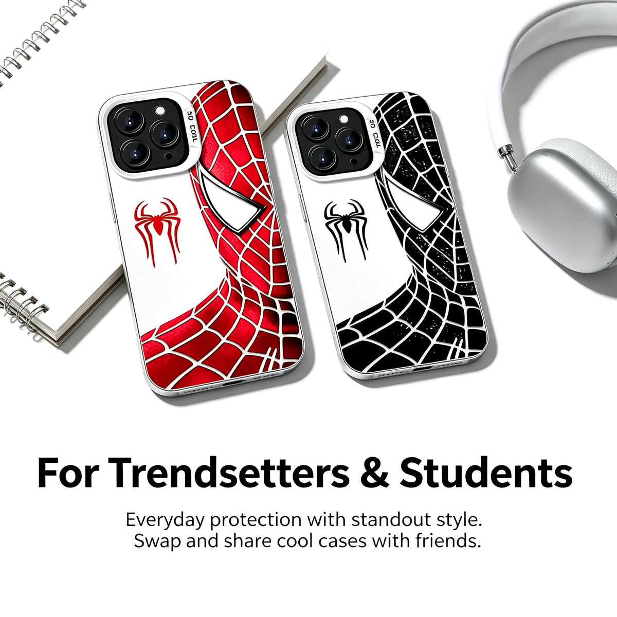 Spider‑Man Classic Suit Graphic iPhone Phone Case, Anti‑Drop Full‑Body Protective Cover, Precise Cutout Lens Raised Protection Phone Shell, Red & Black 2 Styles Available