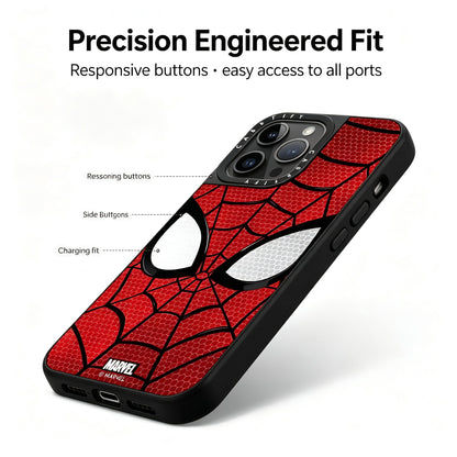 Marvel Spider‑Man Classic Mask & Suit Pattern iPhone Phone Case, Anti‑Drop Shockproof Protective Phone Cover, Raised Camera Bezel Precise Cutout Phone Shell, 2 Styles Available